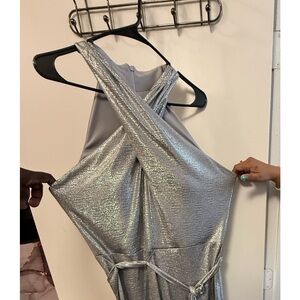 Elegant Silver Evening Gown